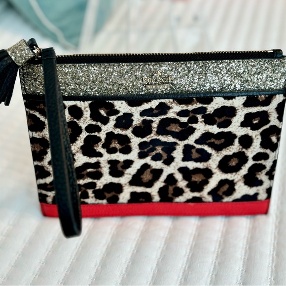 Kate Spade Leopard Glitter Wristlet - Picture 4 of 5
